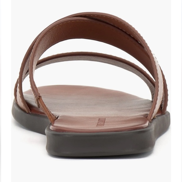 Vince Camuto Men’s COGNAC Waely Criss Cross Leather Upper Slide Sandal NEW NIB - Picture 14 of 16